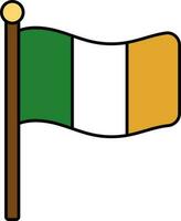 wellig Irland Flagge Symbol im eben Stil. vektor