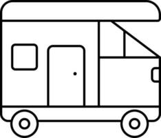 Wohnmobil van Symbol im schwarz Linie Kunst. vektor