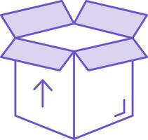 öffnen Box Symbol im lila und Weiß Farbe. vektor