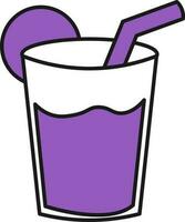 Saft Glas Symbol im lila und Weiß Farbe. vektor