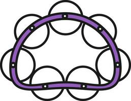 Tambourin Symbol im lila und Weiß Farbe. vektor