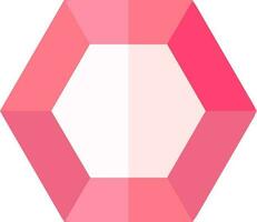 Hexagon Diamant Symbol im Rosa Farbe. vektor