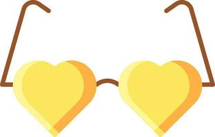 illustration av hjärta formad glasögon ikon i platt stil. vektor