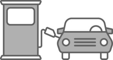 Treibstoff Auftanken Auto im Benzin Pumpe Symbol im grau und Weiß Farbe vektor