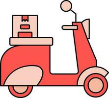 röd motorcykel leverans ikon eller symbol. vektor