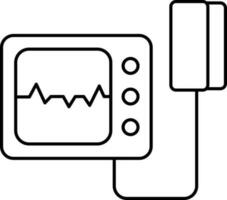 elektronisch Blut Druck Maschine Symbol im Linie Kunst. vektor