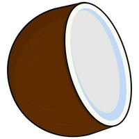 halv kokos element i brun och grå Färg. vektor
