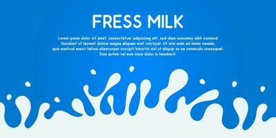 Welt Milch Tag. frisch Milch Konzept Banner Karte voll Flasche und Glas auf ein Blau Hintergrund. Vektor Illustration