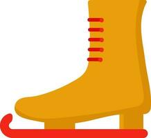 platt stil is skridskoåkning sko röd och gul ikon. vektor