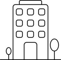 Illustration von Gebäude Symbol im Schlaganfall Stil. vektor
