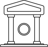 illustration av Bank ikon i stroke stil. vektor