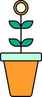 Grün und Orange Wirtschaft oder Geld Pflanze Symbol. vektor