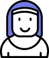 katholisch Schwester oder Nonne Charakter Symbol im Blau und Weiß Farbe. vektor