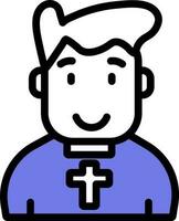 Blau und Weiß katholisch Priester Symbol. vektor