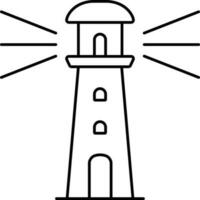schwarz Schlaganfall Leuchtturm eben Symbol. vektor