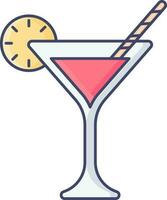 illustration av cocktail dryck ikon i röd och gul Färg. vektor