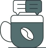 Kaffee Plaudern Symbol im grau und Weiß Farbe. vektor