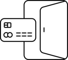 dörr tillgång eller säkerhet kort ikon i tunn linje konst. vektor