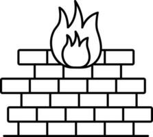 Firewall Symbol im schwarz Linie Kunst. vektor