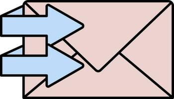rosa och blå e-post spedition ikon eller symbol. vektor