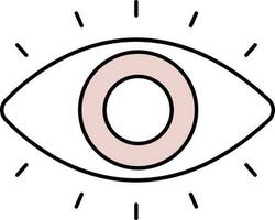 Illustration von Auge Symbol oder Symbol im Rosa und Weiß Farbe. vektor