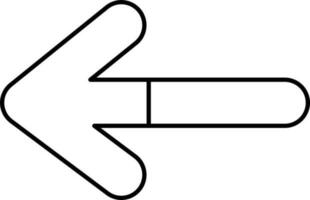 links Pfeil Symbol oder Symbol im schwarz Linie Kunst. vektor