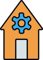 Zuhause Rahmen Symbol im Orange und Blau Farbe. vektor