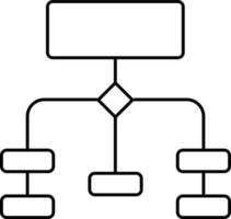 Hierarchie Symbol im schwarz Linie Kunst. vektor