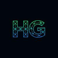 abstrakt Brief hg Logo Design mit Linie Punkt Verbindung zum Technologie und Digital Geschäft Unternehmen. vektor