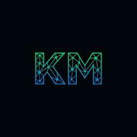 abstrakt brev km logotyp design med linje punkt förbindelse för teknologi och digital företag företag. vektor