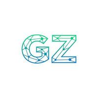 abstrakt Brief gz Logo Design mit Linie Punkt Verbindung zum Technologie und Digital Geschäft Unternehmen. vektor