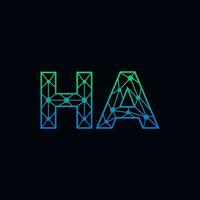 abstrakt Brief Ha Logo Design mit Linie Punkt Verbindung zum Technologie und Digital Geschäft Unternehmen. vektor