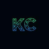 abstrakt brev kc logotyp design med linje punkt förbindelse för teknologi och digital företag företag. vektor