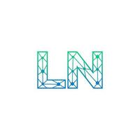 abstrakt Brief ln Logo Design mit Linie Punkt Verbindung zum Technologie und Digital Geschäft Unternehmen. vektor