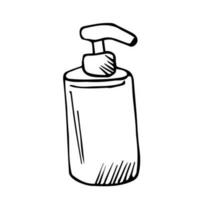 Vektor Gekritzel Körper Lotion Flasche. machen hoch, Schönheit Konzept. Vektor Illustration