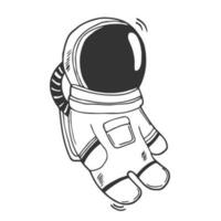 vektor illustration av en hand dragen astronaut klotter