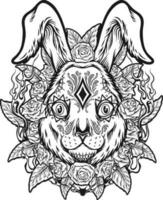 död- socker kanin huvud mexikansk skalle dia de los muertos logotyp illustration silhuett vektor illustrationer för din arbete logotyp, handelsvaror t-shirt, klistermärken och märka mönster, affisch, hälsning kort