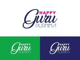 glücklich Guru Purnima Typografie Design Konzept vektor