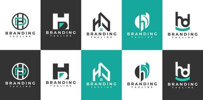 minimalistisk företag brev h d hd dh logotyp design. enkel abstrakt första dh hd. vektor
