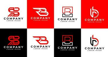 minimalistisk företag linje brev r b rb br logotyp design. modern första rb br logotyp. vektor