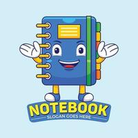 Notebook-Maskottchen-Logo-Vektor im flachen Designstil vektor