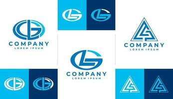 minimalistisch Linie Brief G l gl lg Logo Design. modern Initiale gl Logo Branding. vektor