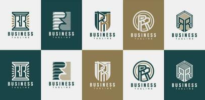 Geschäft Initiale Brief r rr Logo Design. Luxus Linie geometrisch Akronym rr Logo. vektor