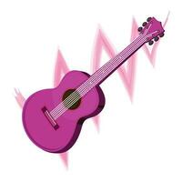 lila gitarr vektor med stroke bakgrund
