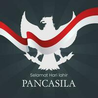 selamat hari lahir pancasila betyder Lycklig pancasila dag. lämplig för social media posta hälsning affisch. vektor