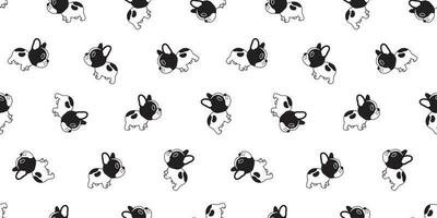 Hund nahtlos Muster Vektor Französisch Bulldogge Fliese Hintergrund Schal isoliert Hintergrund Illustration