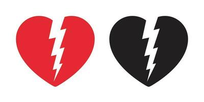 Herz Vektor Symbol Logo Valentinstag Blitz Licht Donner Symbol Karikatur Illustration Zeichen