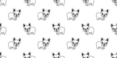 Hund nahtlos Muster Französisch Bulldogge Vektor Mops isoliert wiederholen Hintergrund Fliese Hintergrund