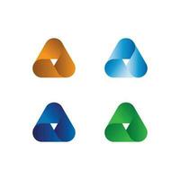 3d abstrakt Dreieck Strudel recyceln Welle 3d Gradient Blau Symbol. Logo zum Technologie, Logistik Unternehmen Geschäft Vektor Vorlage kostenlos Vektor