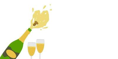 Champagner trinken isoliert auf ein Weiß Hintergrund. vektor